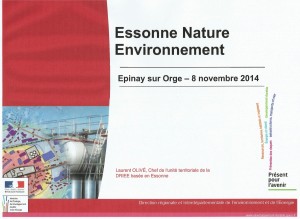Essonne Nature Environnement, Journée des présidents, 8 novembre 2014. Diaporama présenté par Laurent OLIVÉ lors de la conférence sur les risques naturels majeurs en Essonne, p. 1. © DRIEE. Diaporama Laurent OLIVE P.1