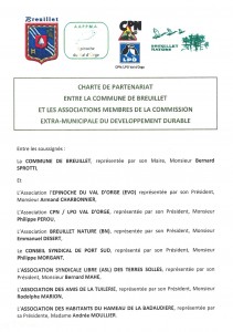 Charte de partenariat municipal de Breuillet, 23 janvier 2015, p. 1. Charte p1