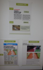 Un autre panneau d'exposition sur le dossier "Pollution de l'Orge", traité par la FAVO. © BM/CAD. DSCN3330