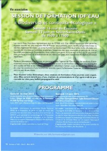 FNE IDF, Liaison, n°166, avril - mai 2015, p. 16. LIAISON FNE IDF Formation EAU
