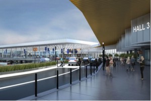 Esquisse du bâtiment de jonction entre les aérogares Ouest et Sud d’Orly. © ADP in http://www.aeroportsdeparis.fr/passagers/acces/actualites-acces/orly-batiment-jonction. Batiment jonction Orly esquisse